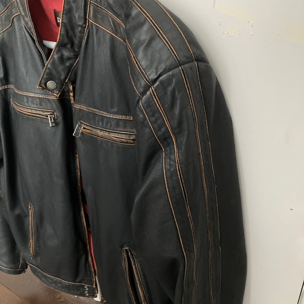 X SOLD X Danier Brown Moto Leather Jacket - Picture 6 of 8